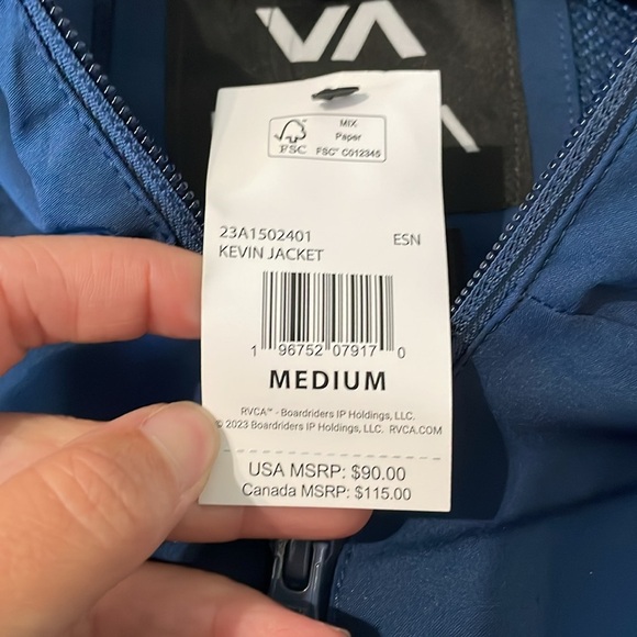 RVCA navy rain jacket - Picture 5 of 8